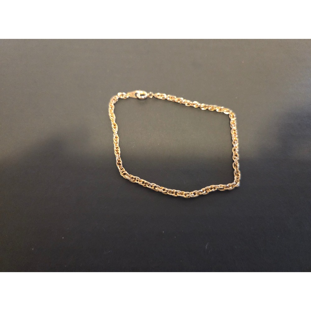 Gold Tone Rope Chain Bracelet Classic Minimalist Jewelry Spring Ring Clasp